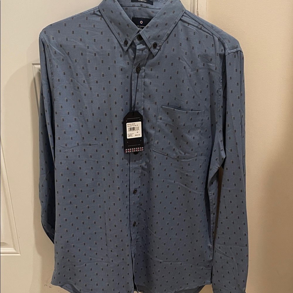 Ben Sherman Blue Patterned Casual Shirt